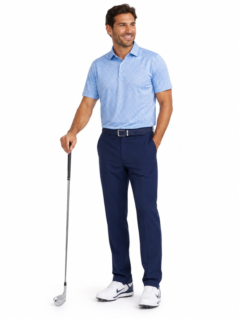 Nike Golf Dri-FIT Pants Mens 36x32 Navy Blue Stretch Flat Front Straight Leg